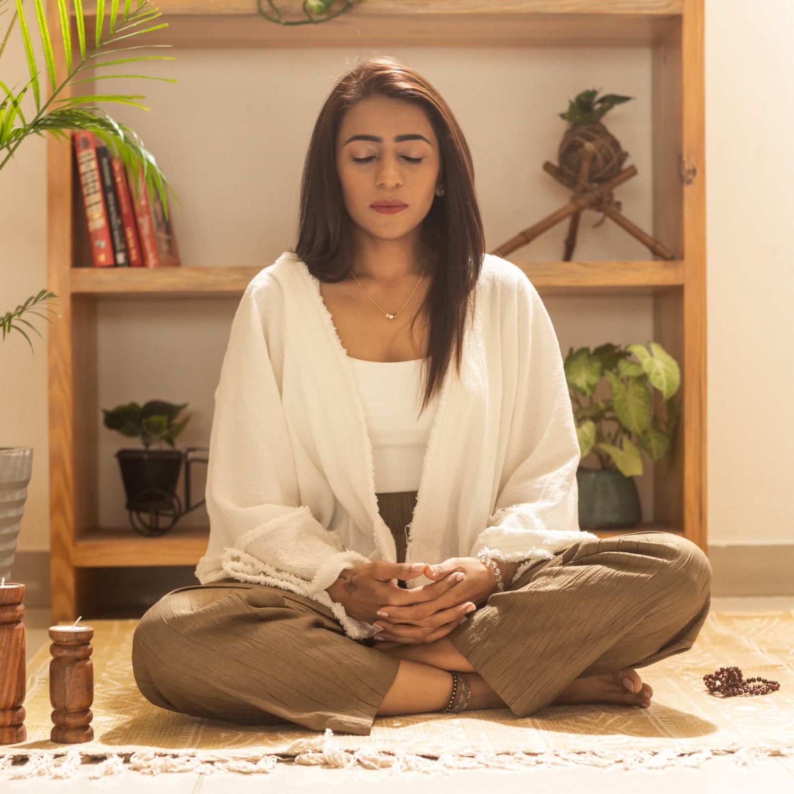 Charu practising meditation