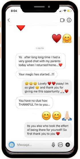 Client testimonial message